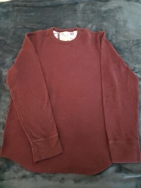 GAP Men's Crewneck Thermal Long Sleeve - Deep Burgundy